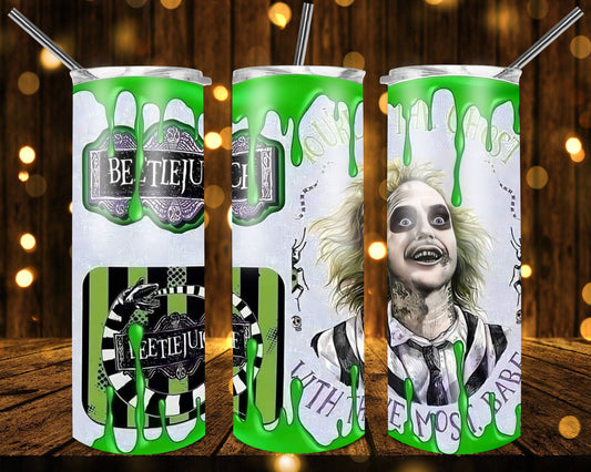 Beetlejuice drip Sublimation print for tumbler