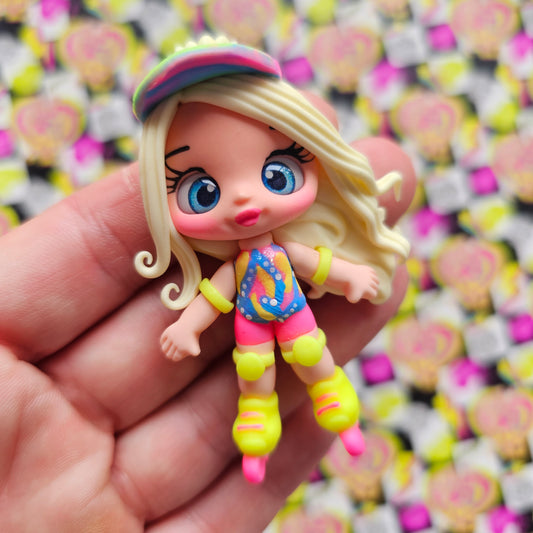 Neon skater doll clay doll