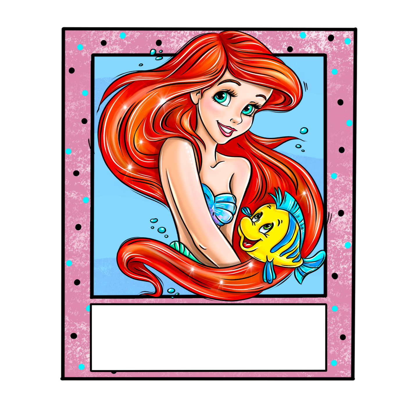 Mermaid princess polaroid DTF Transfer