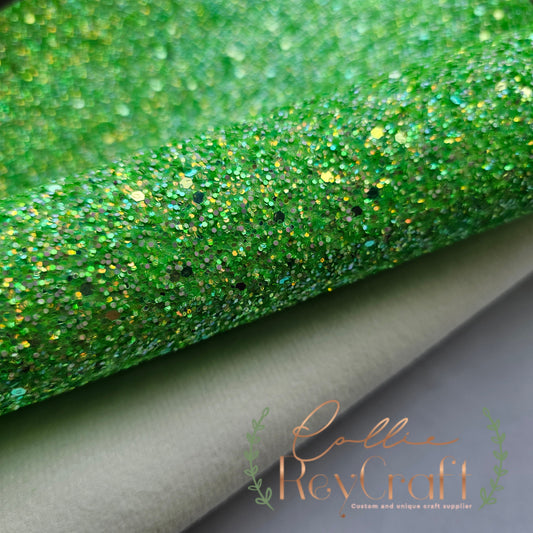 Spooky sparkle green glitter fabric