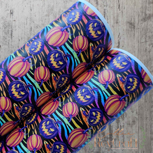 Rainbow zebra pumpkin leatherette