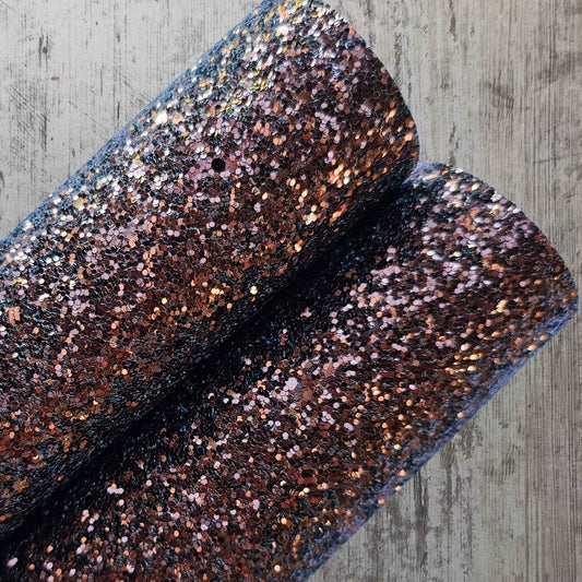 Chocolate brown glitter fabric