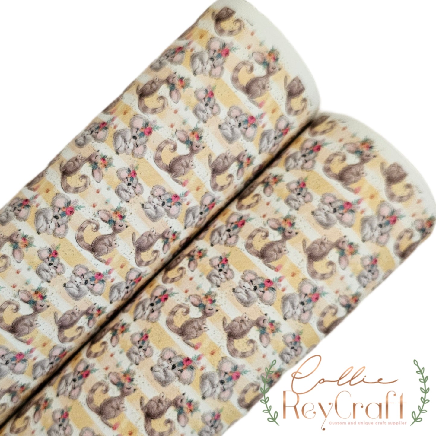 Yellow stripe koala floral sheet