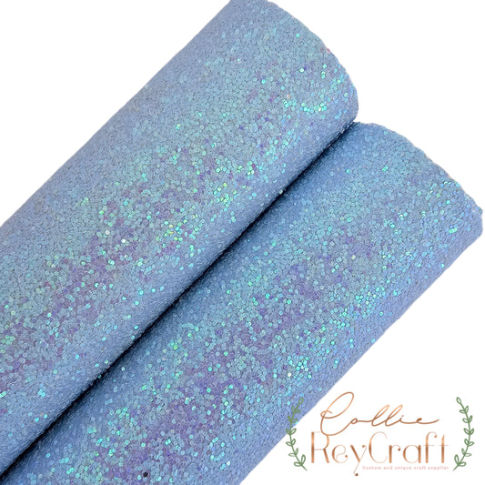 Pastel blue iridescent glitter fabric