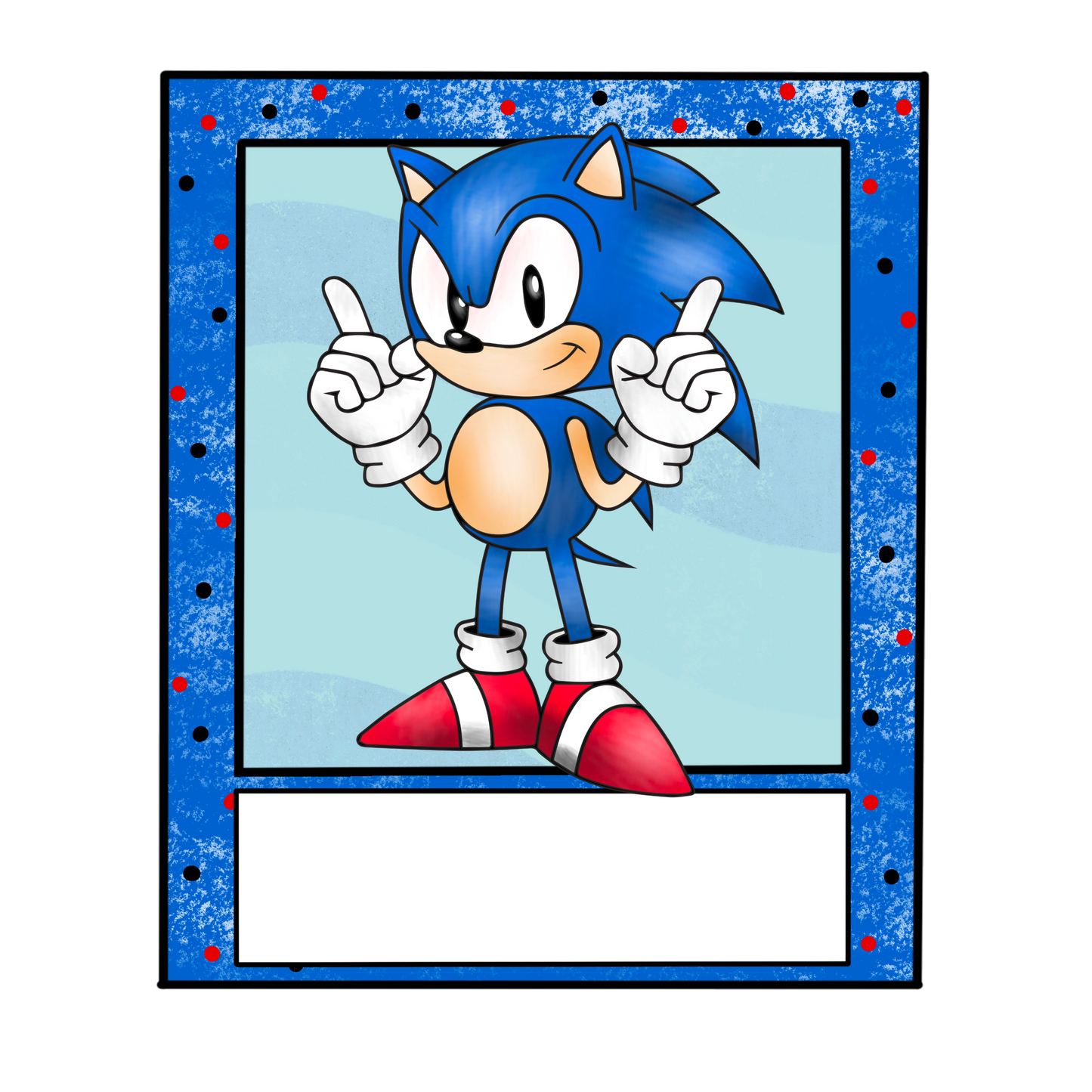 Sonic polaroid DTF Transfer